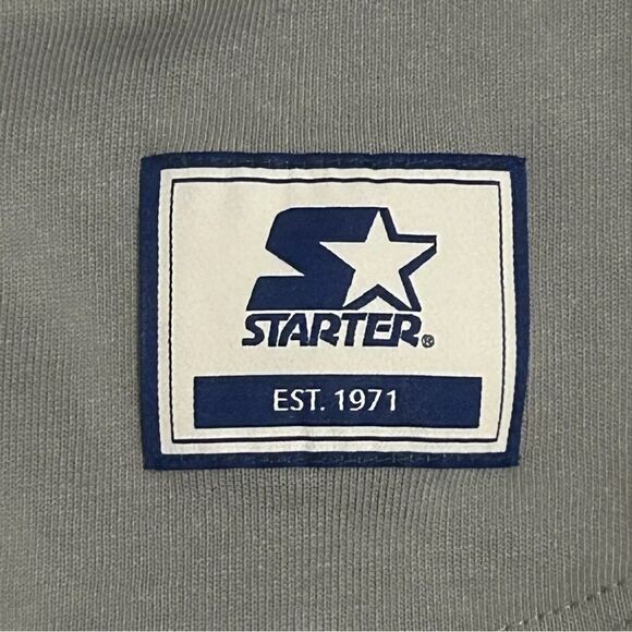 Starter Dallas Cowboys Baseball Jersey Gray Blue Size Men’s Large - Picture 5 of 10
